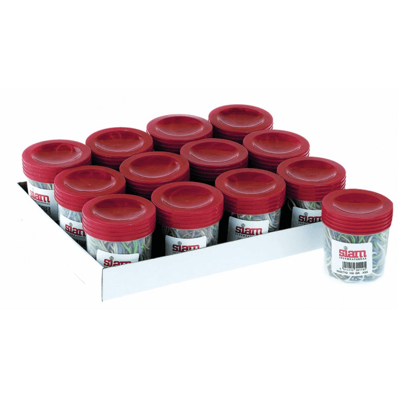 Siam - Barattolo di elastici in gomma colore assortiti 100 gr 1 pz