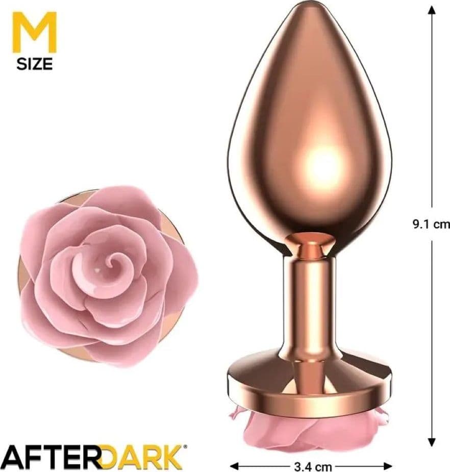 Plug Anale Taglia M con Rosa Pink Afterdarck - 2