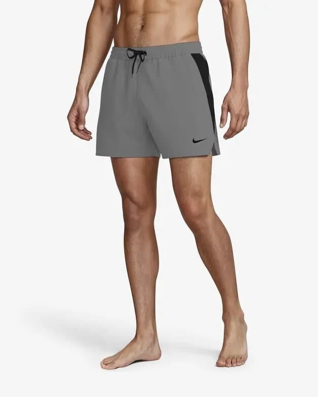 Nike Swim Contend Solid Essentials 5" Volley  Grigio-Nero– Costume Mare Uomo Dri-FIT - 2