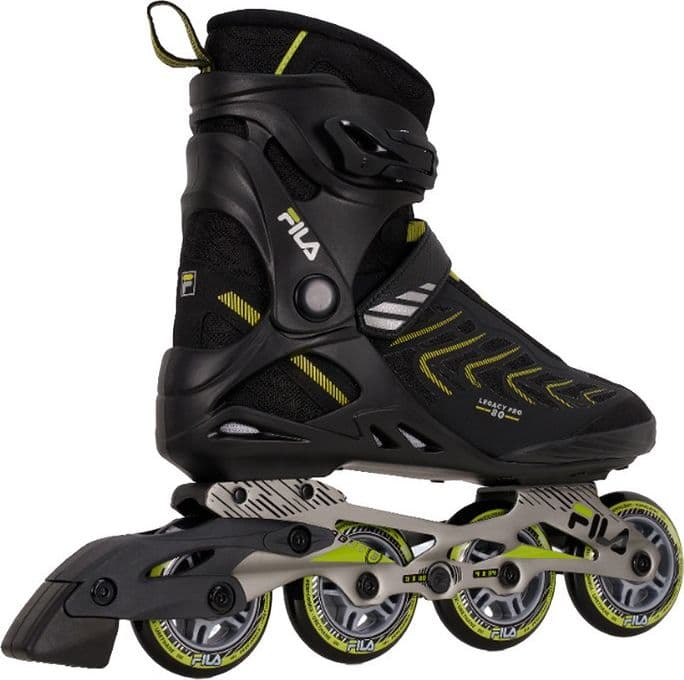 Pattini Inline FILA Legacy Pro 80 – Versatili, Evolutivi 80 mm ABEC 5 BLACK/LIME - 3