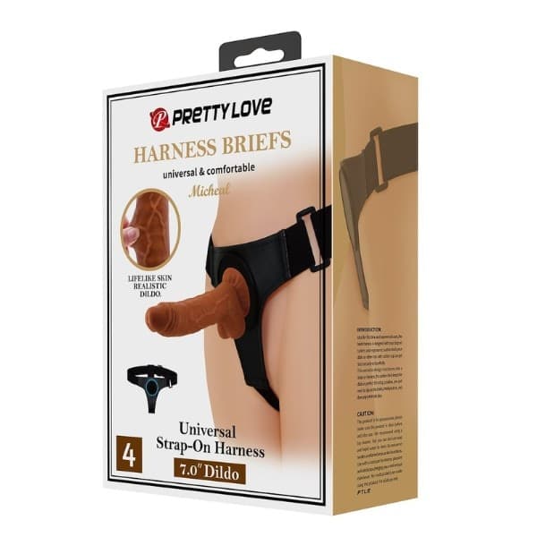 Slip con Imbracatura Harness Briefs Michael Strap-On 7.0"