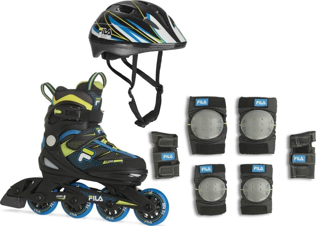 Fila Skates Pattini in Linea J-ONE COMBO 3 SET BLUE/LIME