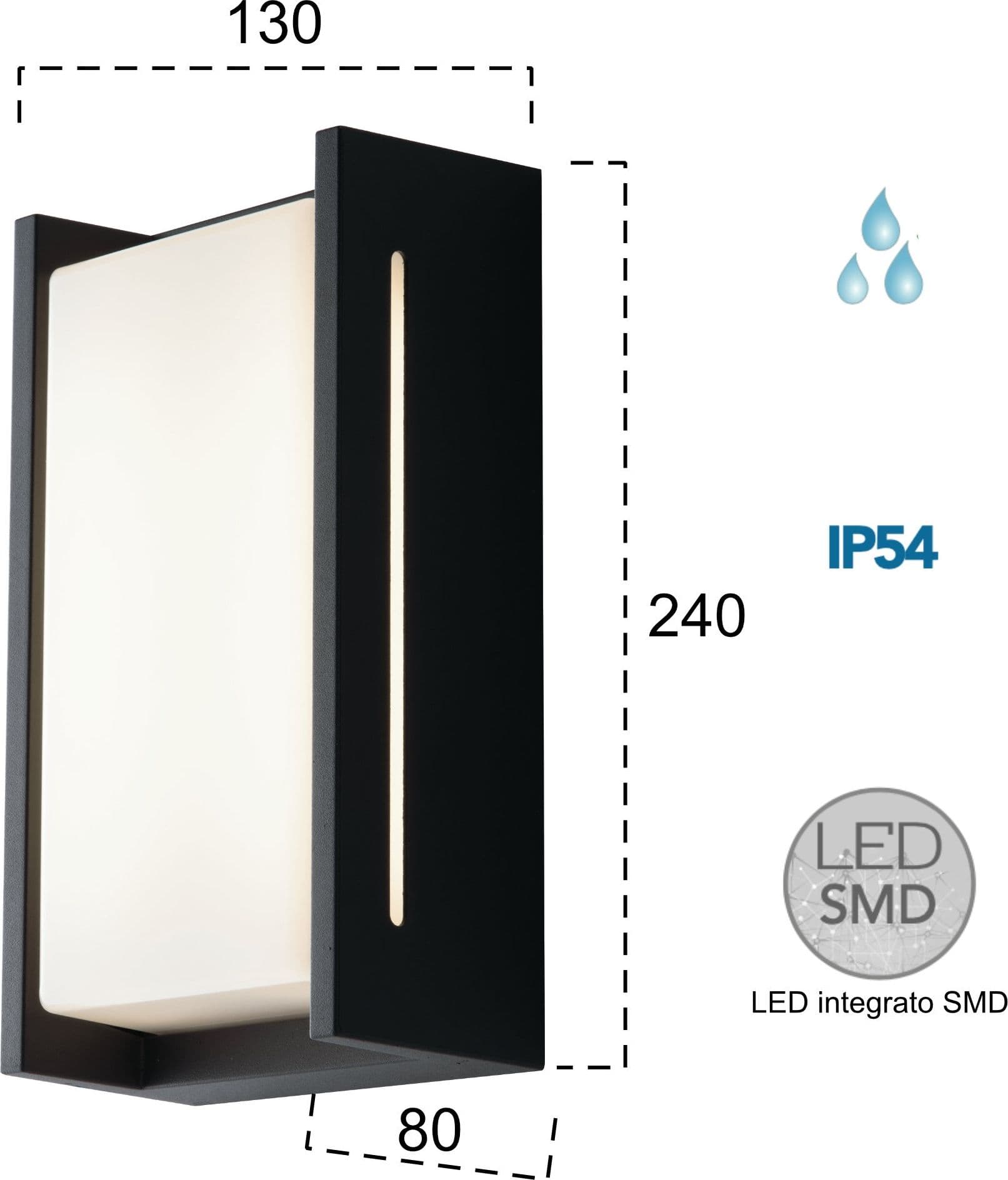 Applique da parete per esterno 18W a led antracite  Square - 2