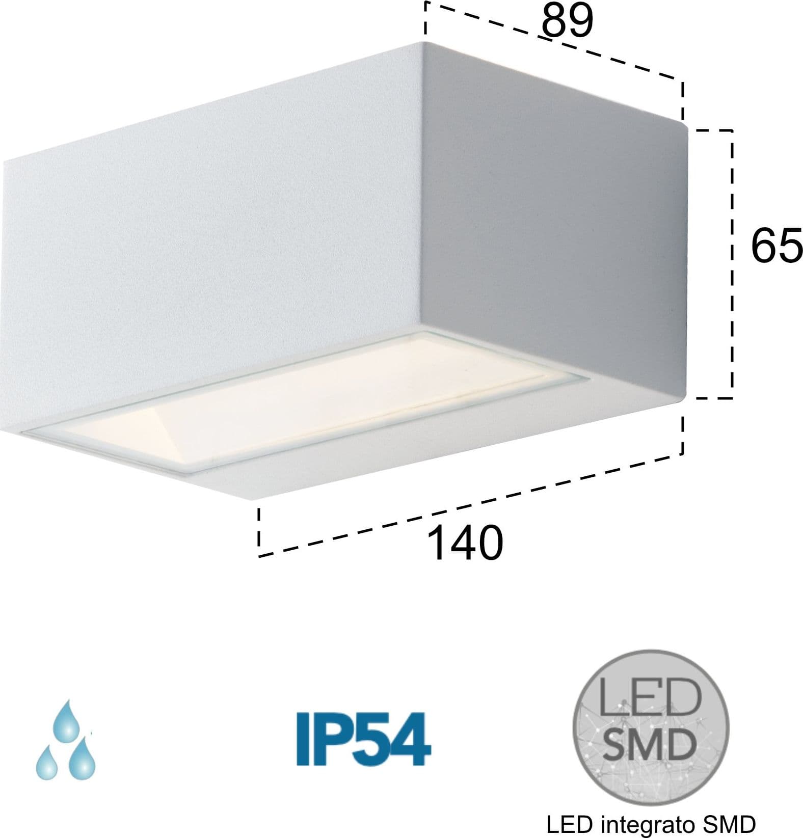 Applique da parete per esterno 12W a led a doppia emissione bianca Box - 2