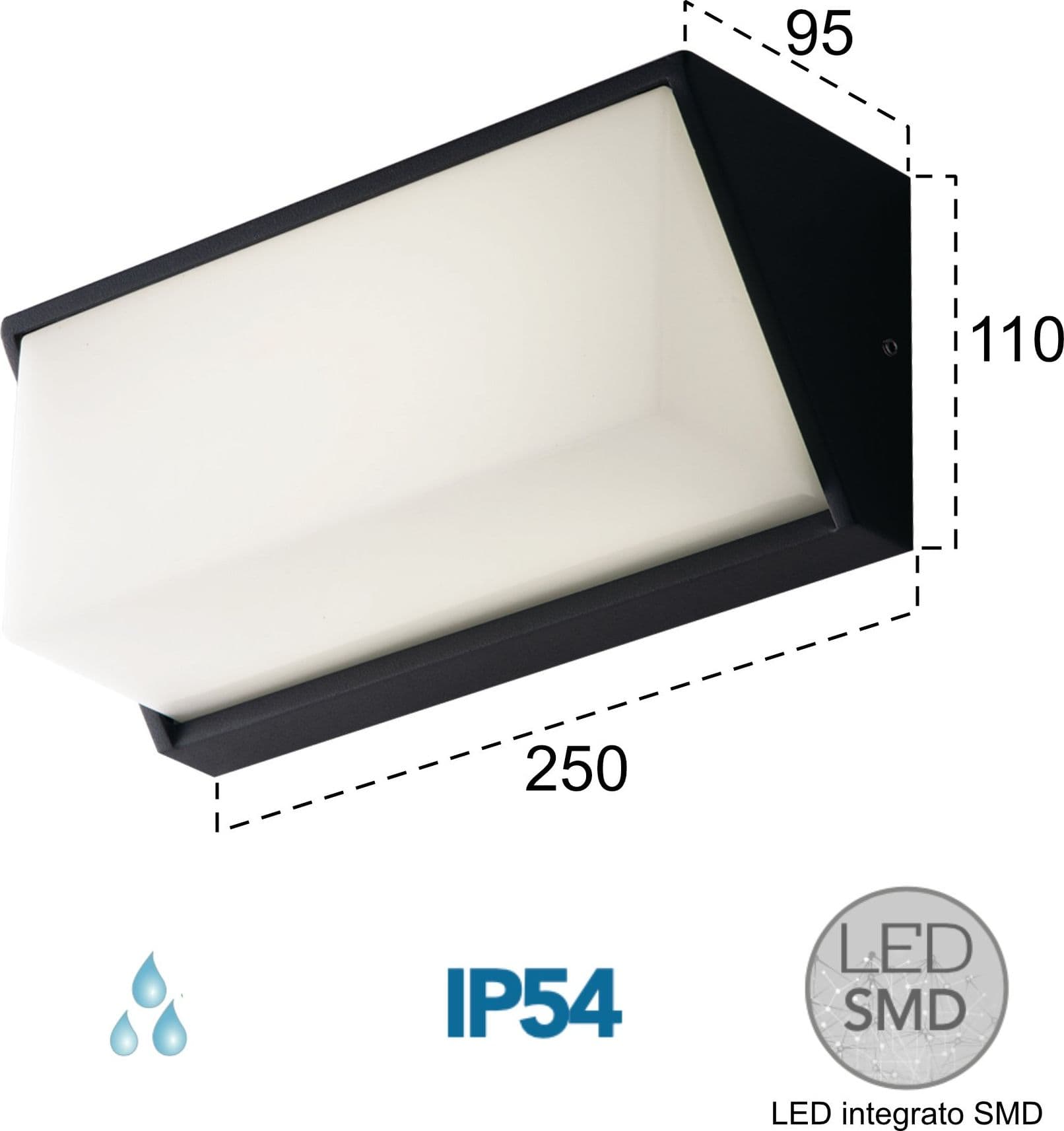Applique da parete per esterno 12W a led antracite Liz - 2
