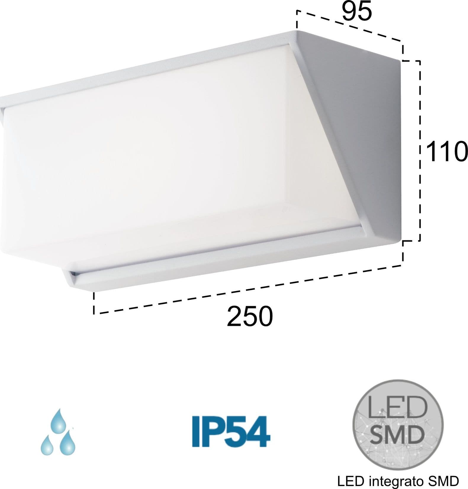 Applique da parete per esterno 12W a led bianca Liz - 2