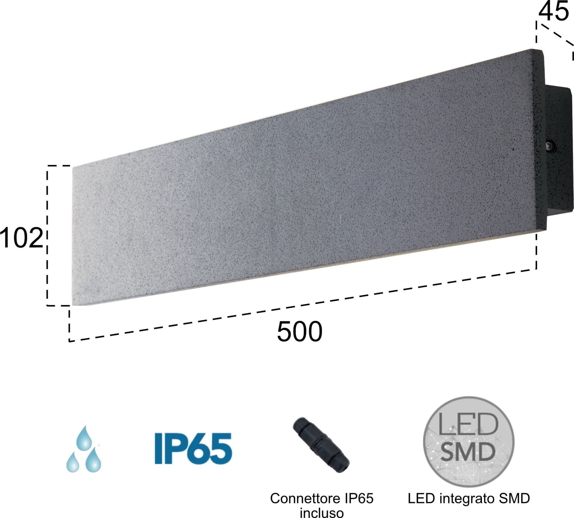 Applique da parete per esterno 16,9W a led a doppia emissione grigia Borg - 2