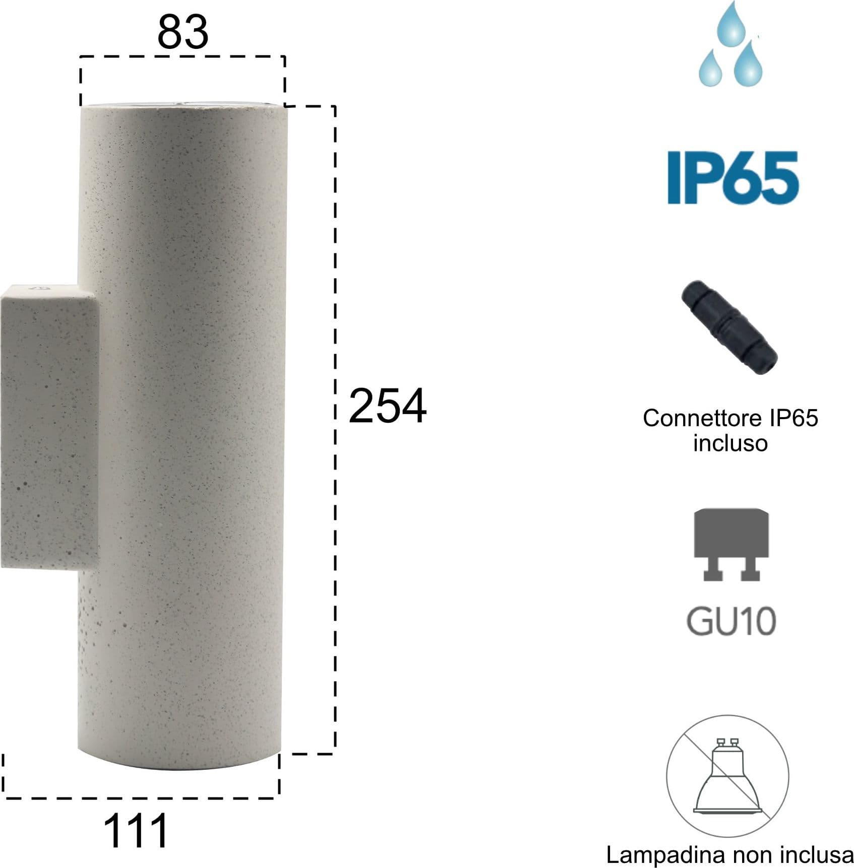 Applique da parete per esterno 2x35W GU10 a doppia emissione bianca Fripier - 2