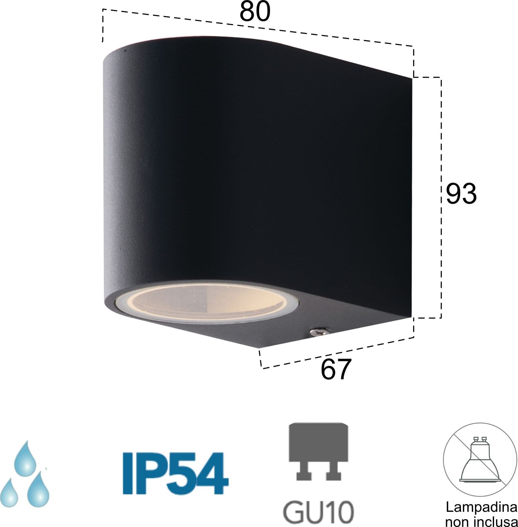 Applique da parete per esterno 35W GU10 antracite Simply - 2