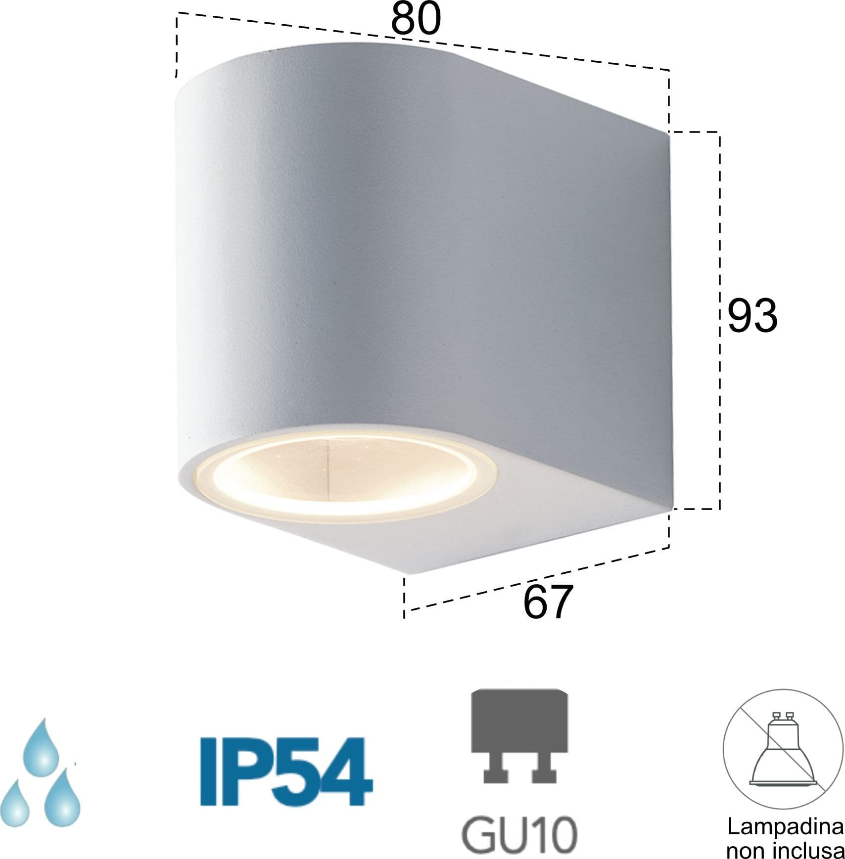 Applique da parete per esterno 35W GU10 bianco Simply - 2