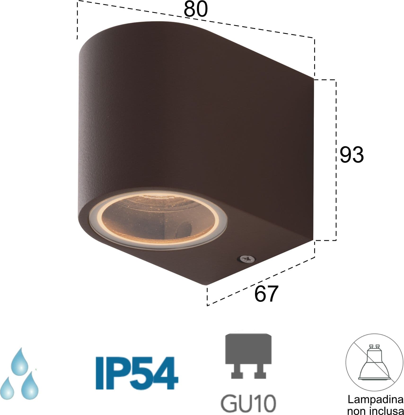 Applique da parete per esterno 35W GU10 corten Simply - 2