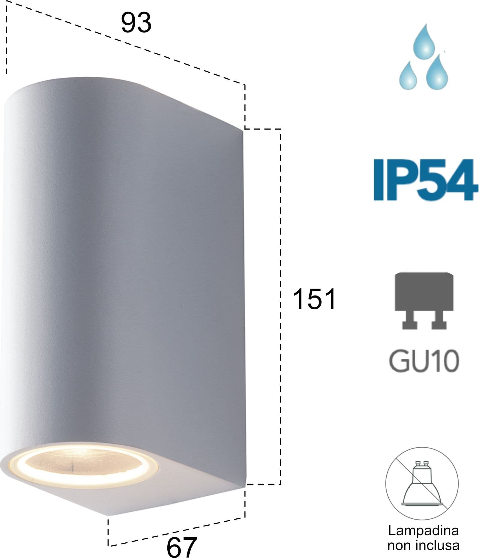 Applique da parete per esterno 2x35W GU10 a doppia emissione bianca Simply - 2