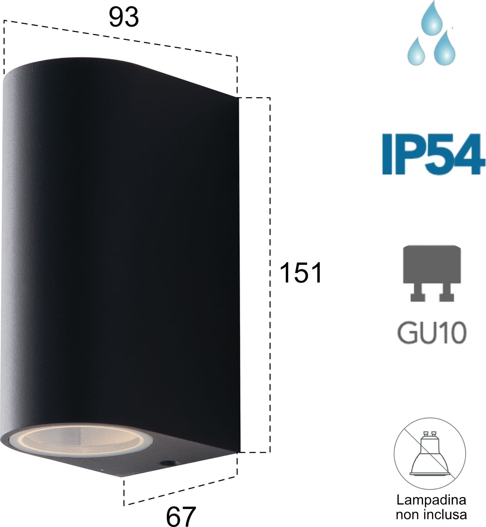 Applique da parete per esterno 2x35W GU10 a doppia emissione antracite Simply - 2