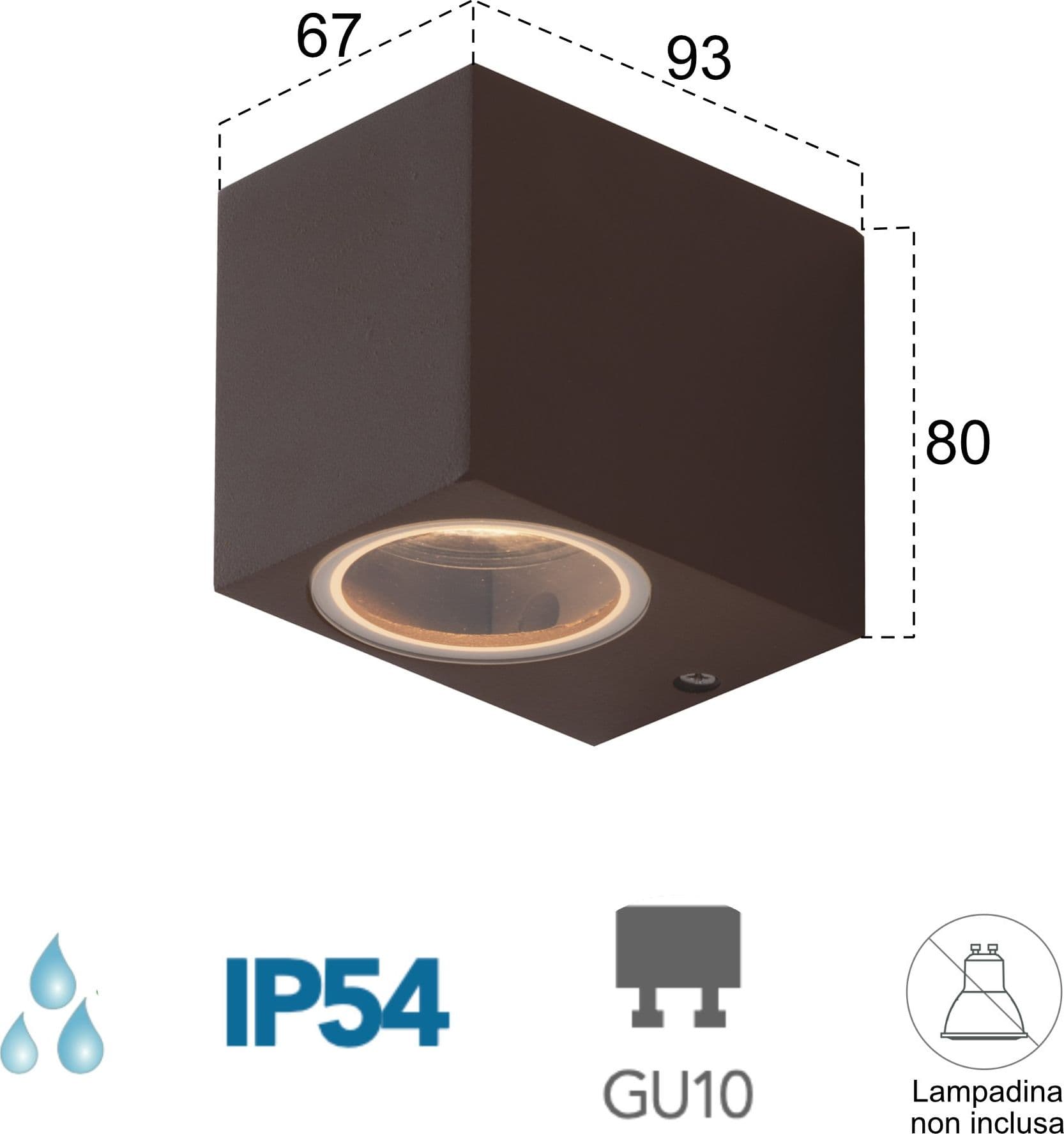 Applique da parete per esterno 35W GU10 corten Cubby - 2