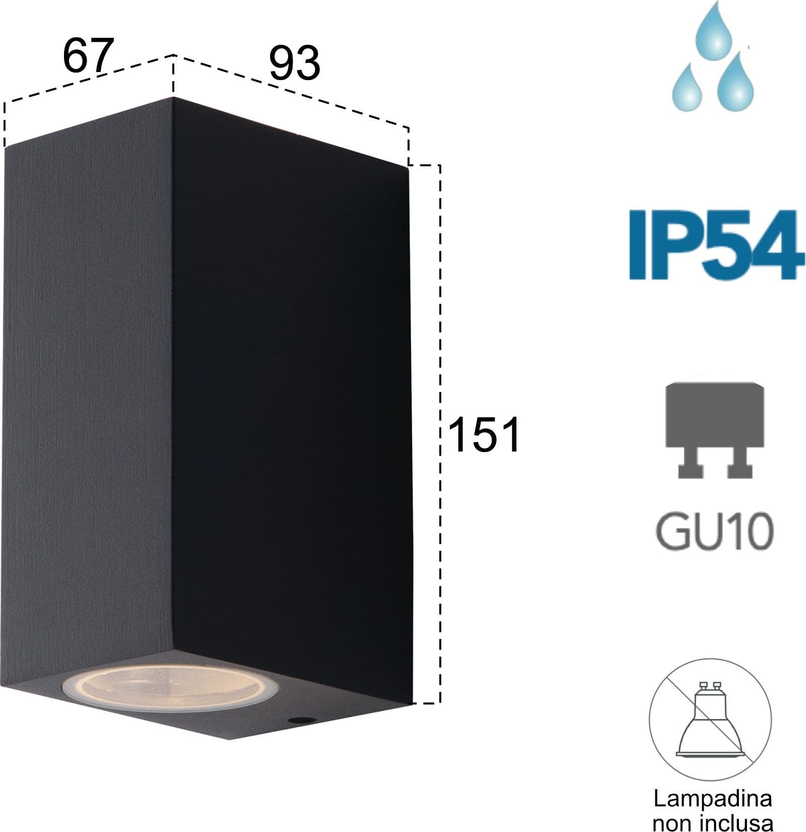 Applique da parete per esterno 2x35W GU10 a doppia emissione antracite Cubby - 2