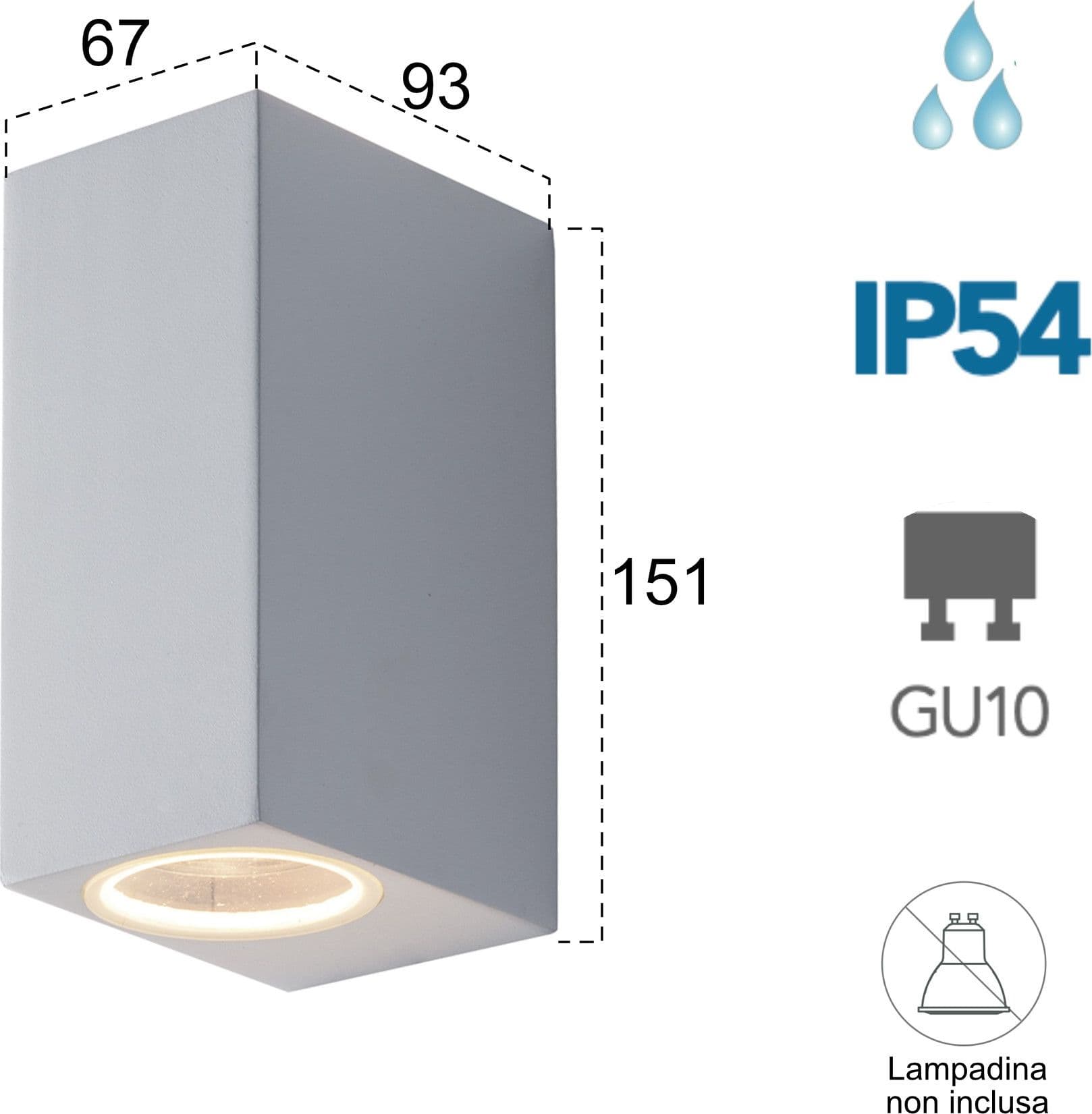 Applique da parete per esterno 2x35W GU10 a doppia emissione bianca Cubby - 2