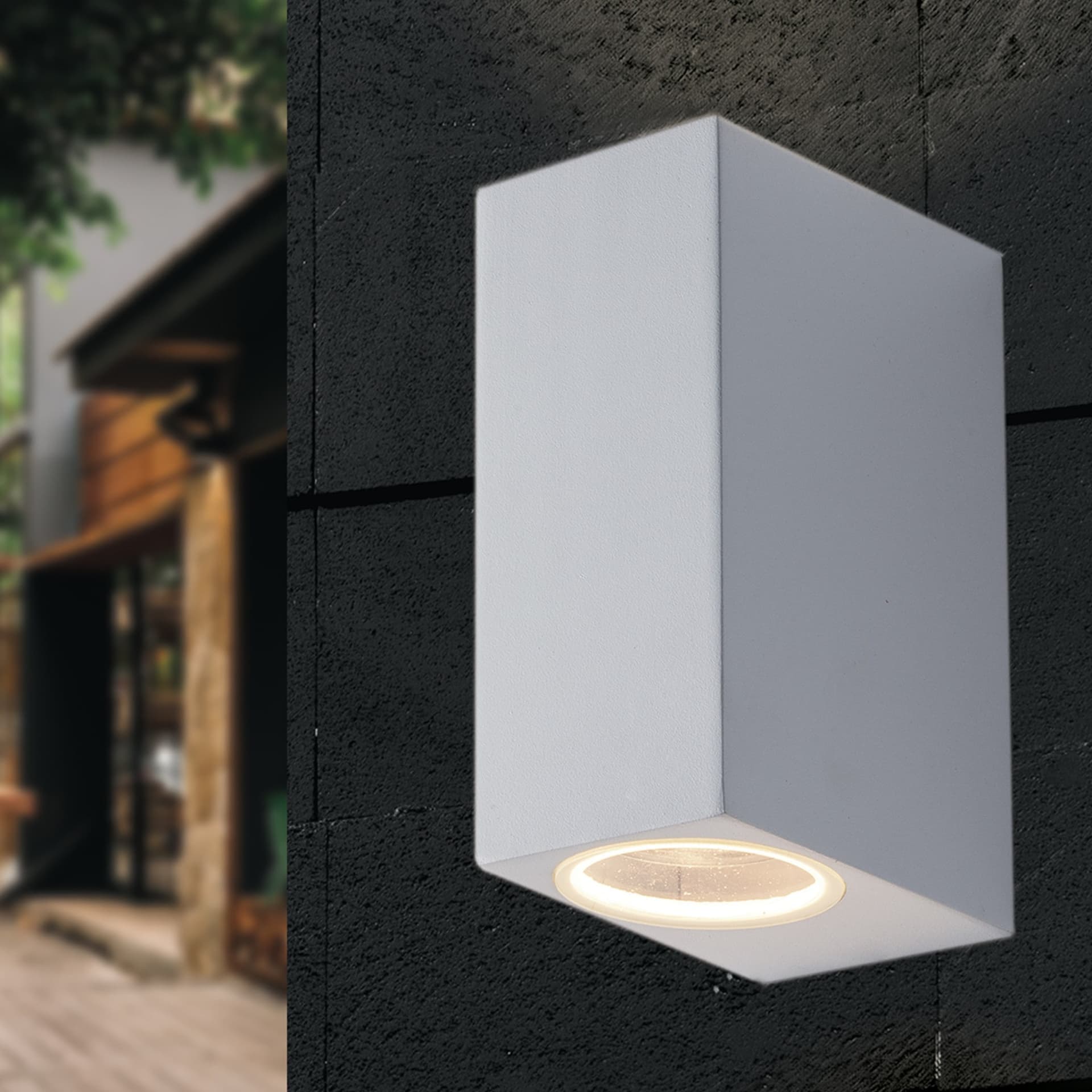 Applique da parete per esterno 2x35W GU10 a doppia emissione bianca Cubby - 3