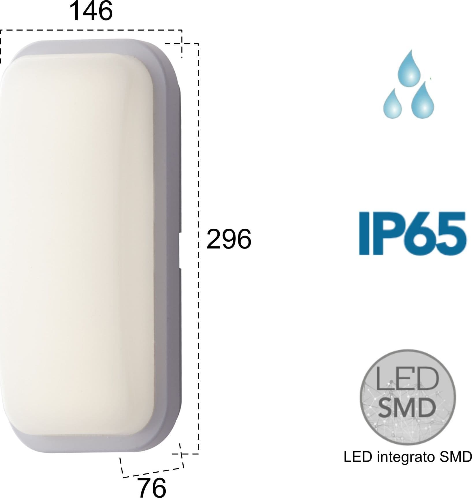 Plafoniera per esterno 20W a led 4000K bianca Shirley - 2