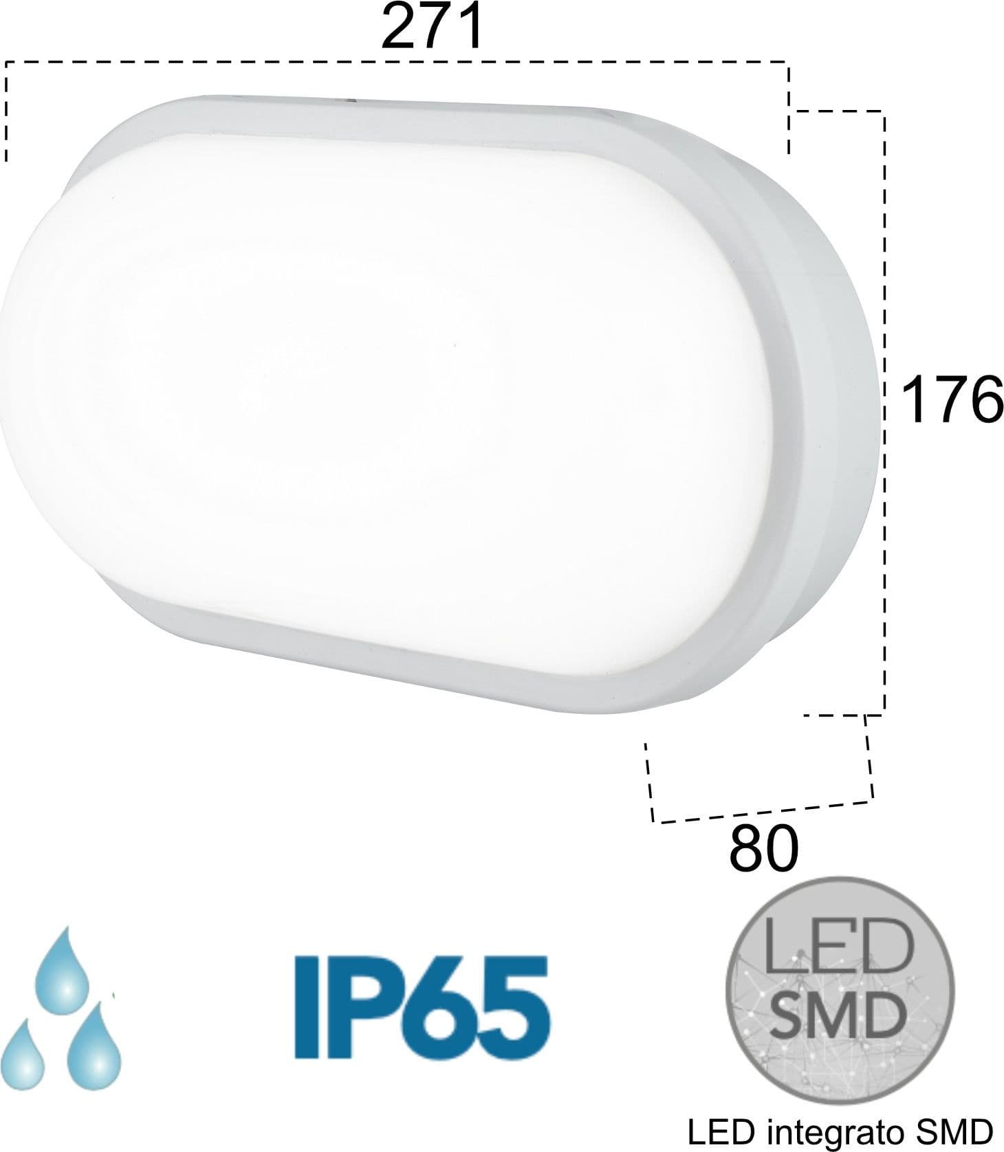 Plafoniera per esterno 20W a led 3000K bianca Shirley Round - 2