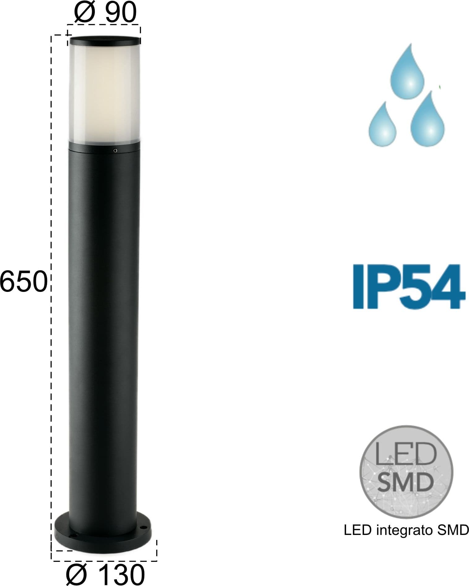 Palo luce per esterno 13W a led antracite Explorer - 2