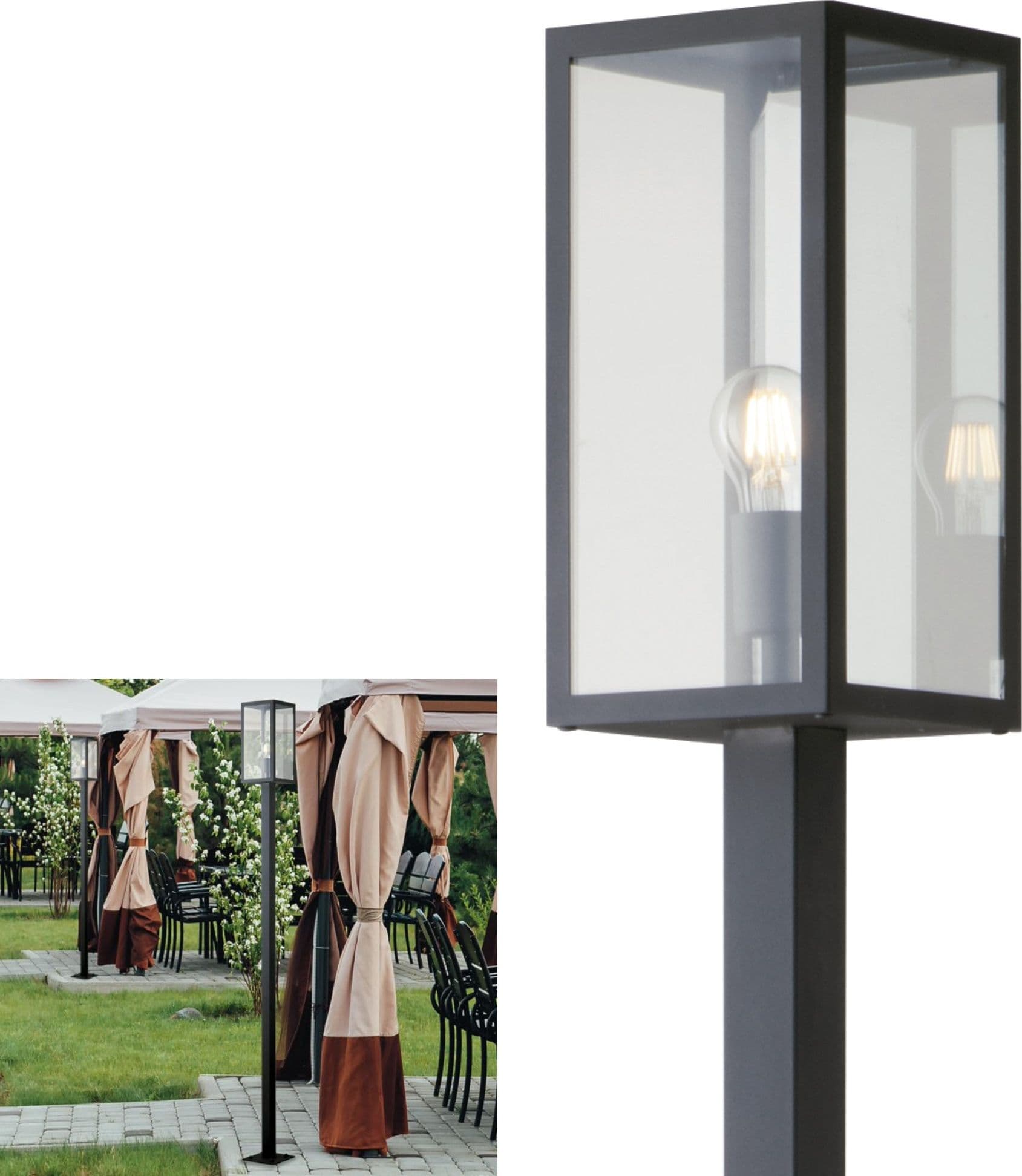 Palo luce per esterno 60W E27 antracite Gastly - 3