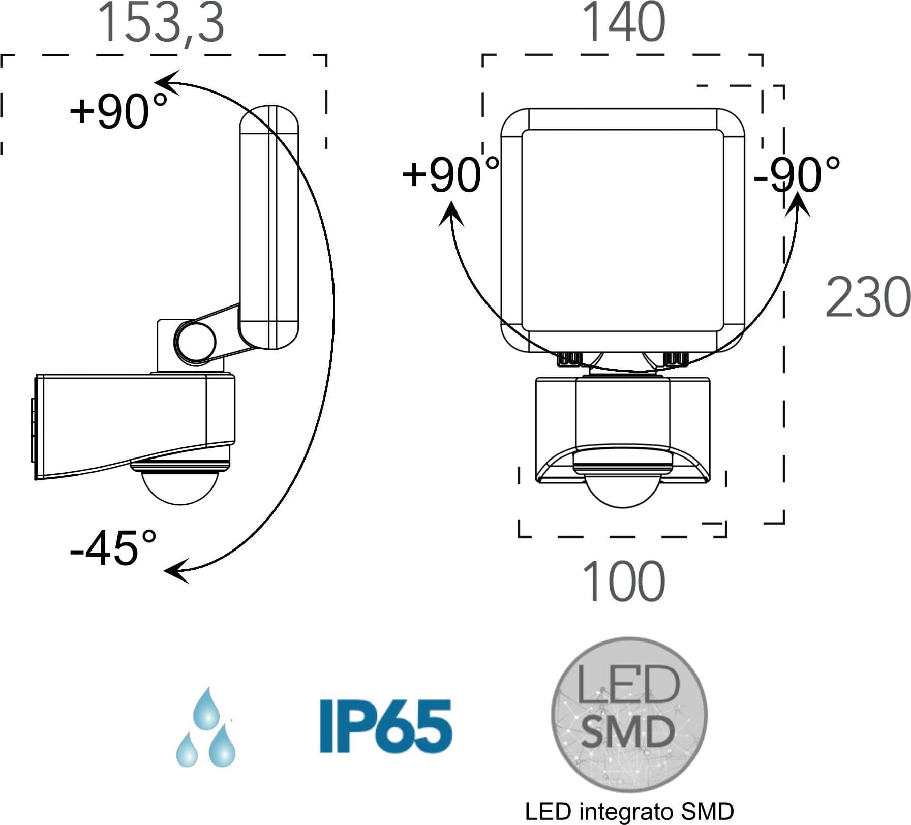 Proiettore da esterno 10W a led con sensore antracite Sputnik - 2