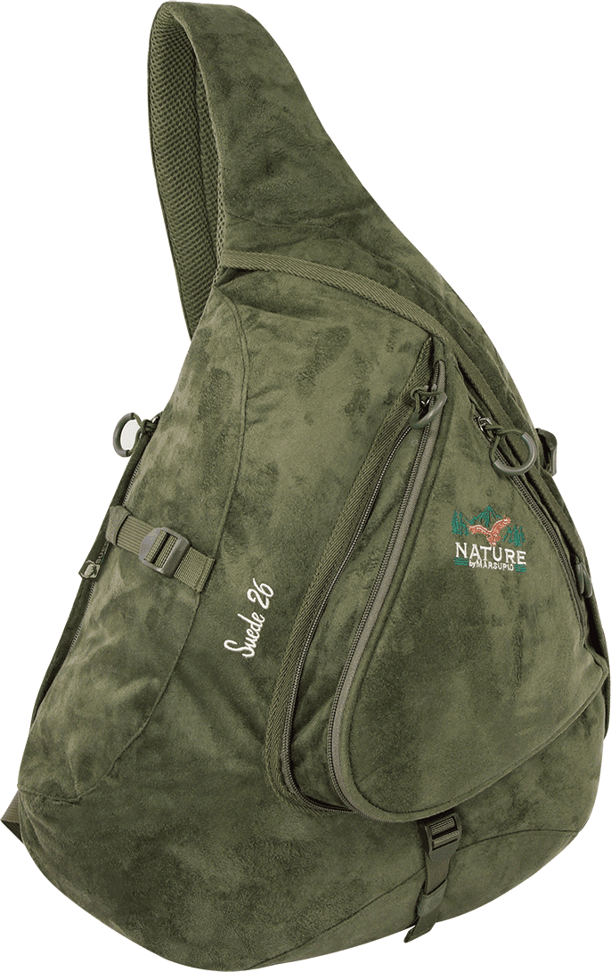 Marsupio monospalla da caccia Suede 26,Verde 26 litri - 4