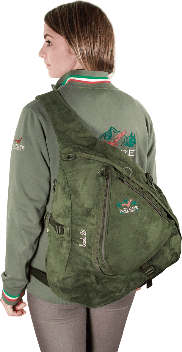 Marsupio monospalla da caccia Suede 26,Verde 26 litri - 5