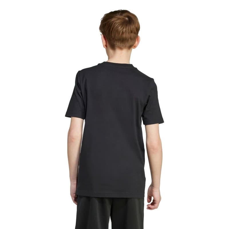 Adidas T-Shirt Ragazzo Logo Mimetico in Cotone Girocollo Casual Nero - 2