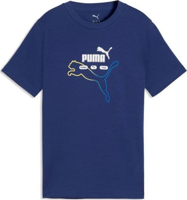 Puma T-Shirt Bambino ESS Logo Summer Blue in Cotone – Maglietta Manica Corta Casual Blue jewel