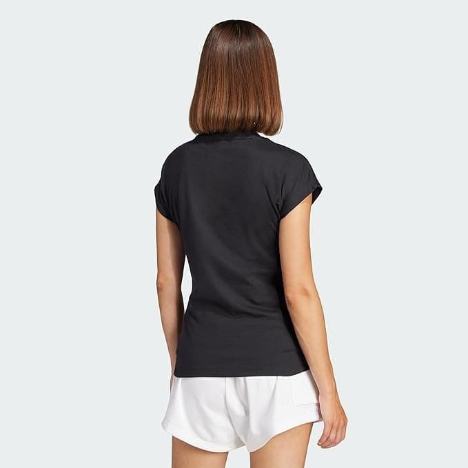 adidas Essentials Linear donna Cotton Tee - Black/Whaite - 2