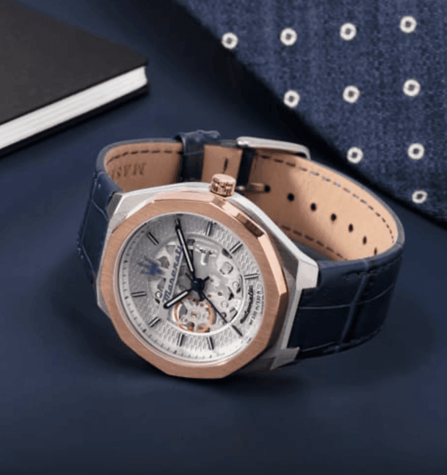 Maserati Stile – Orologio Uomo Automatico Pelle Blu (R8821142001) - 4