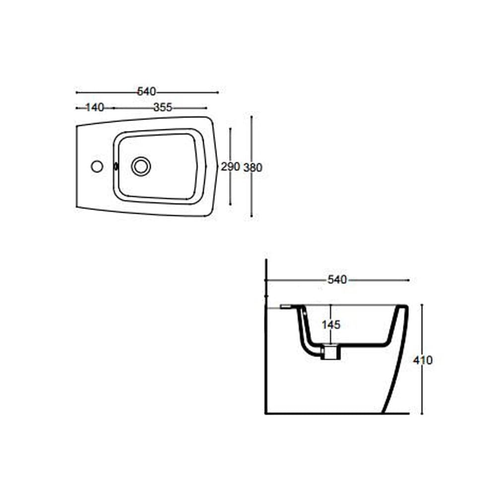 Coppia di Sanitari in Ceramica Vaso WC + Bidet a Pavimento Althea Oceano - 4