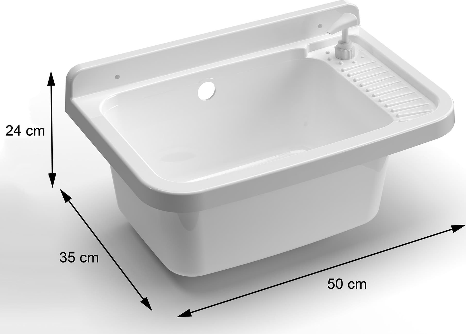 Pilozzo a parete in resina 60x48 con dosa sapone in pvc - 4