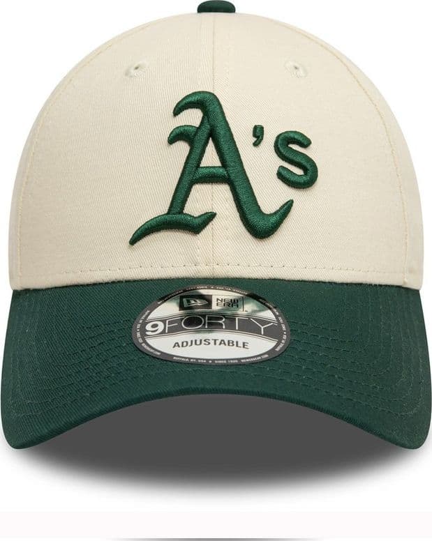 New Era Colour Block 9FORTY Oakland Athletics Cap 60595214 Beige/Verde Scuro - 2