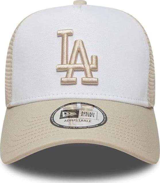 NEW ERA Cappello rete 9FORTY A-Frame Trucker LA Dodgers Beige Regolabile - 3