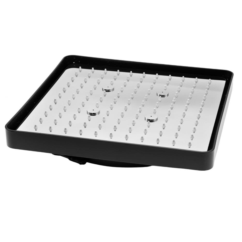 Soffione doccia a Led ad Incasso Nero Opaco Quadrato cm 30x30 con telecomando - 6