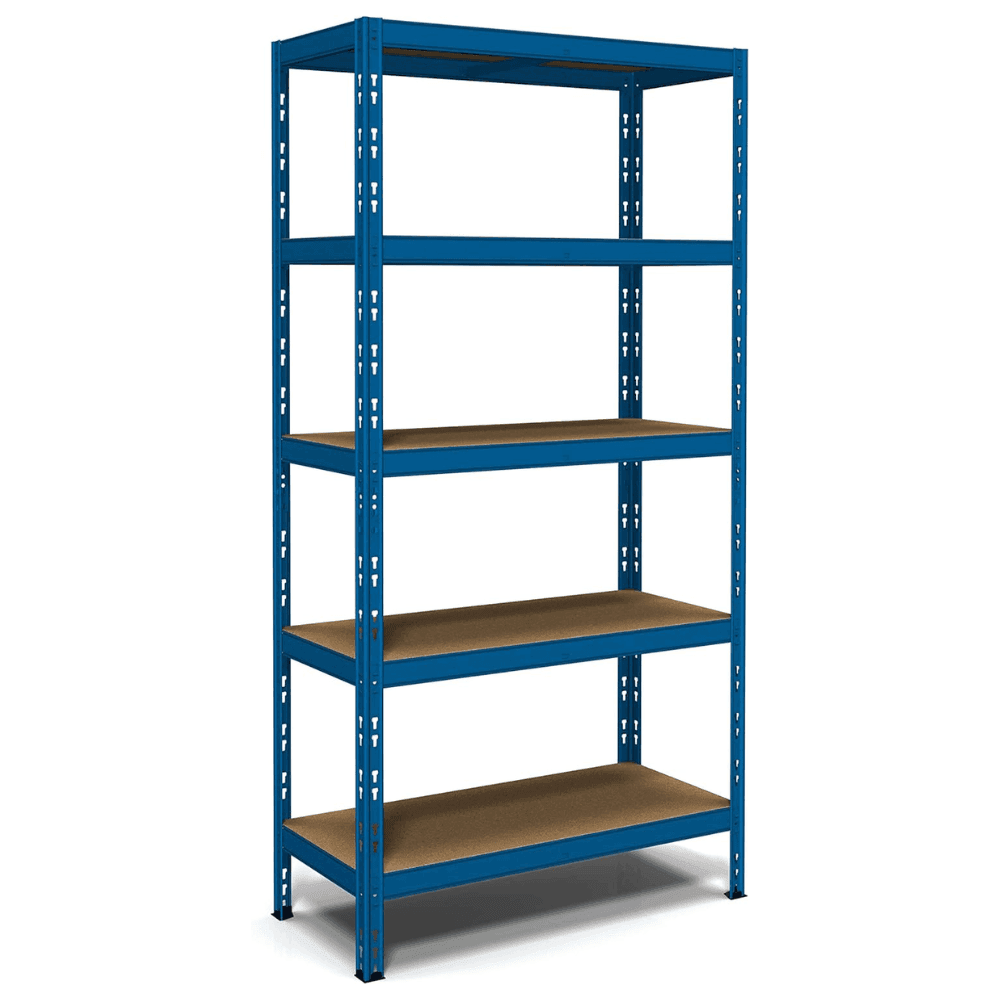 Anemos Pokerino Scaffale Incastro In Metallo 5 Piani In Truciolato 90x40x180 cm - 4
