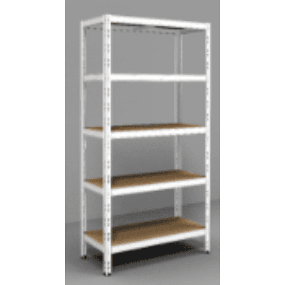 Anemos Pokerino Scaffale Incastro In Metallo 5 Piani In Truciolato 90x40x180 cm - 6