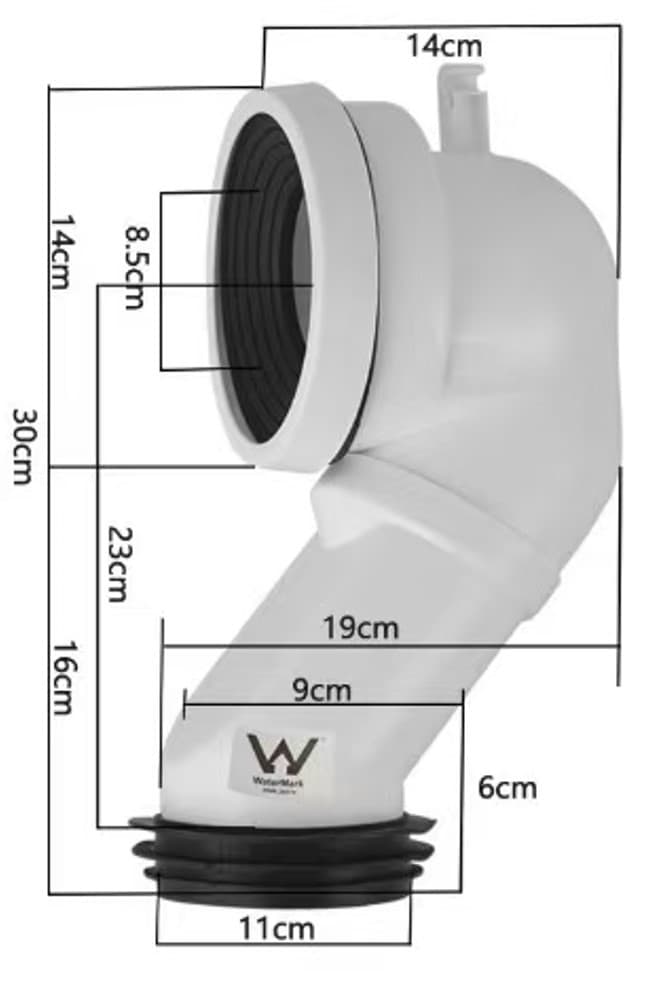 Curva tecnica per wc Nemesi Traslato 20 o 25 - 3