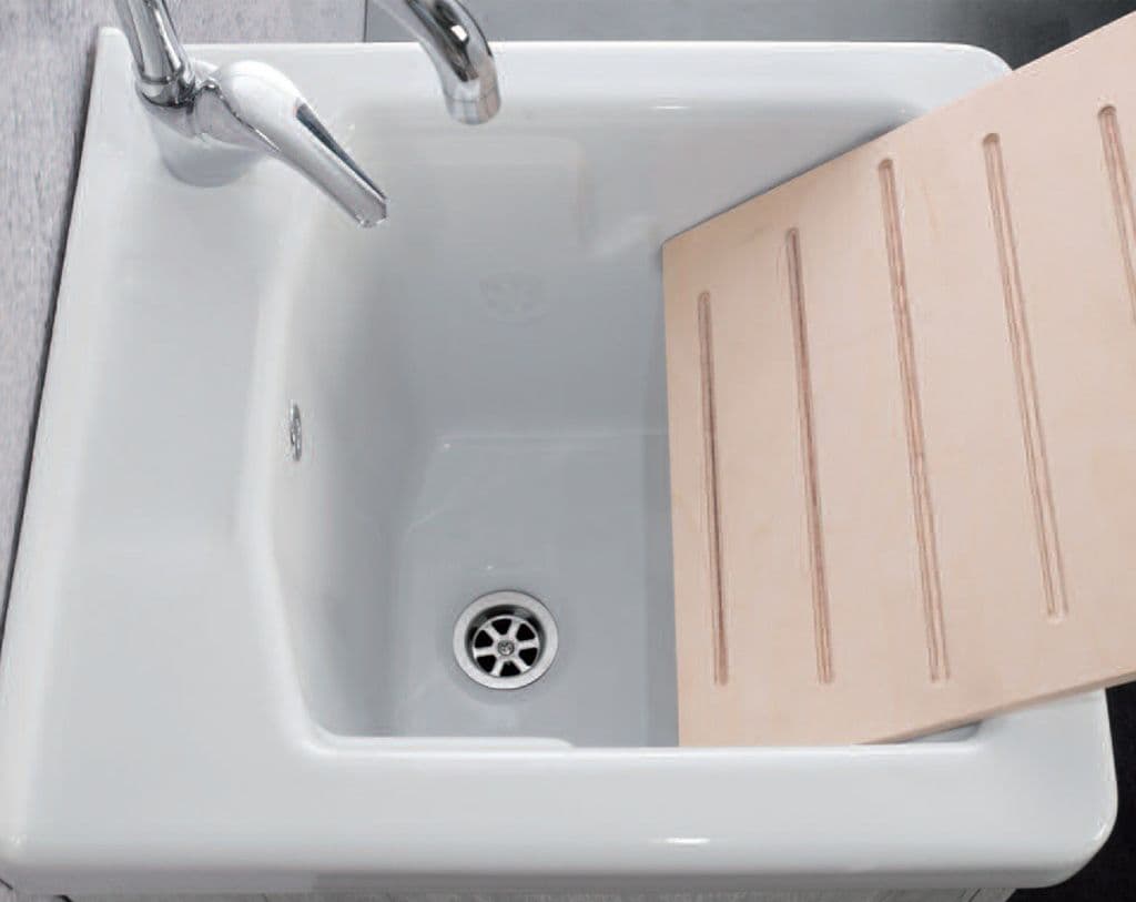Lavatoio 45x50 cm tortora con vasca in ceramica | Nika - 2