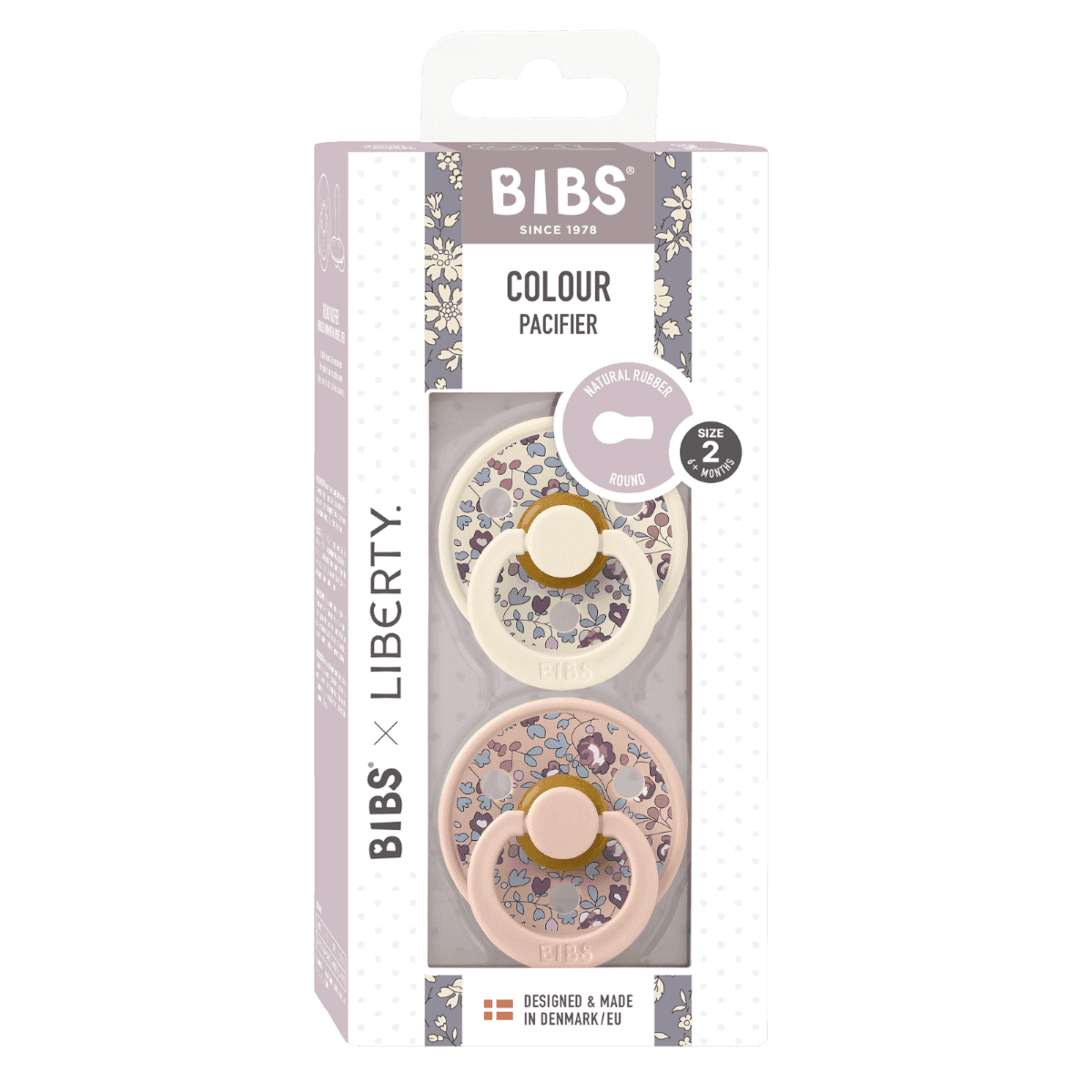 Set 2 Ciucci BIBS Colour Liberty Caucciù Ciliegia 6 mesi + – Eloise Blush