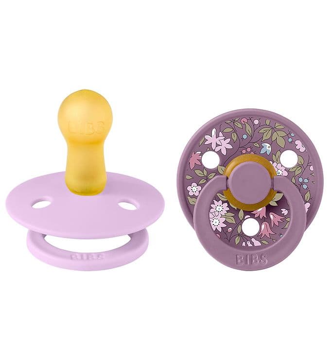 Set 2 Ciucci BIBS Colour Liberty Caucciù Ciliegia 6 mesi + – Chamomile Lawn Violet Sky