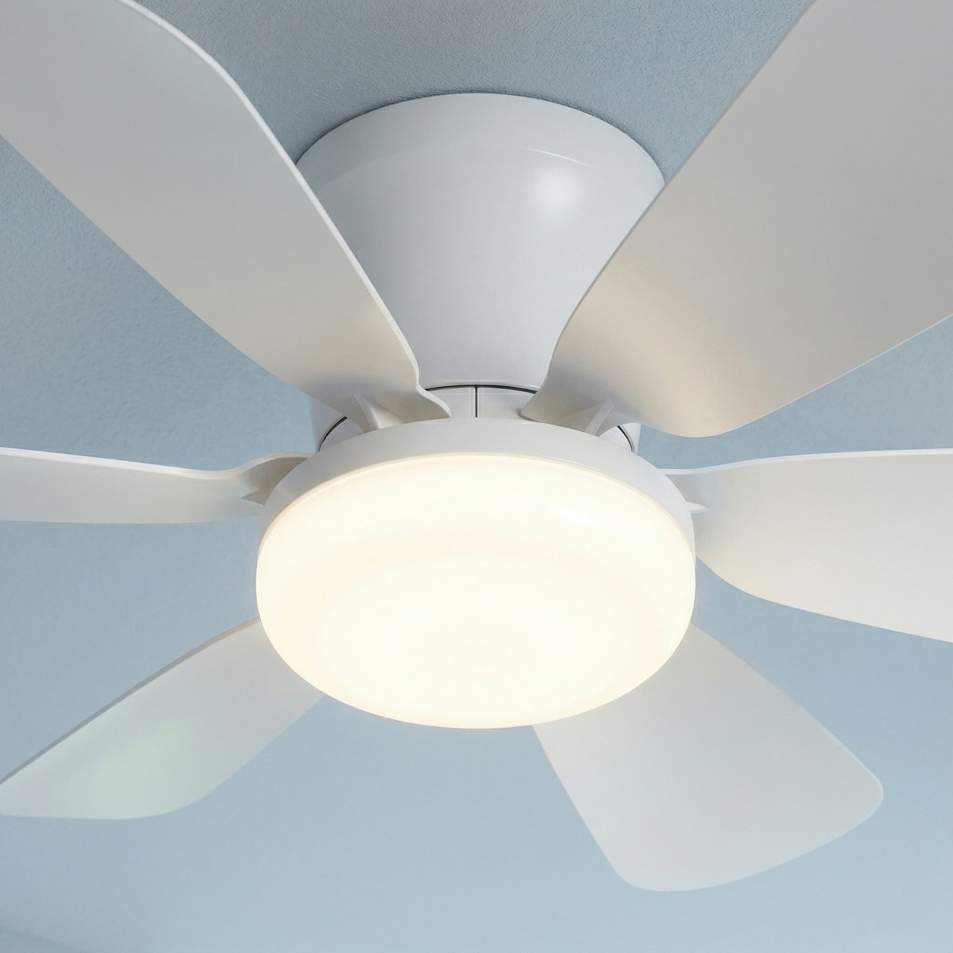 PLAFONIERA LED VENTILATORE WIND BIANCO 10W 1100LM CCT DIMM CON TELECOMANDO IR 16X53CM - 5