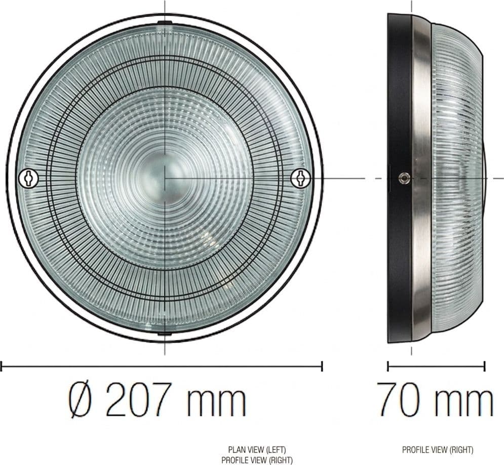 Plafoniera LED moderna da esterno in termoplastica bianco - 2