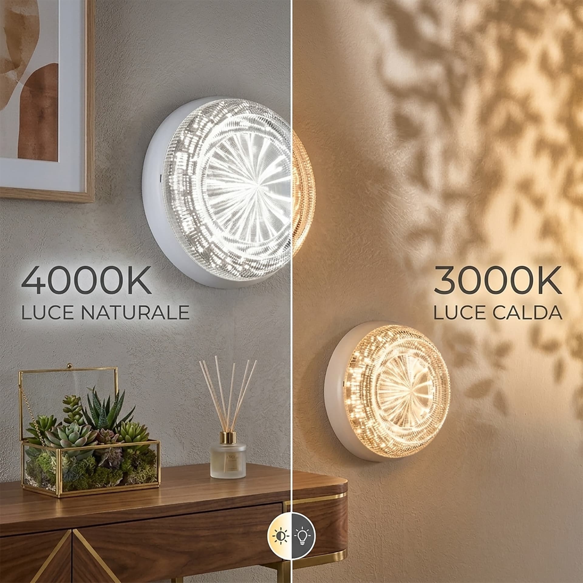 Plafoniera LED moderna da esterno in termoplastica bianco - 4