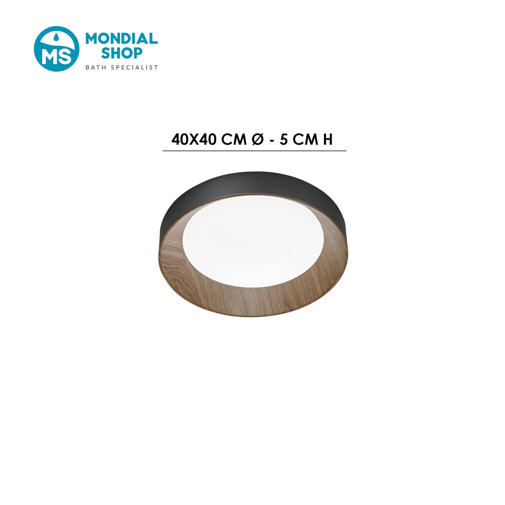 Plafoniera LED moderna da soffitto bianca o nera in simil legno 23W - 3