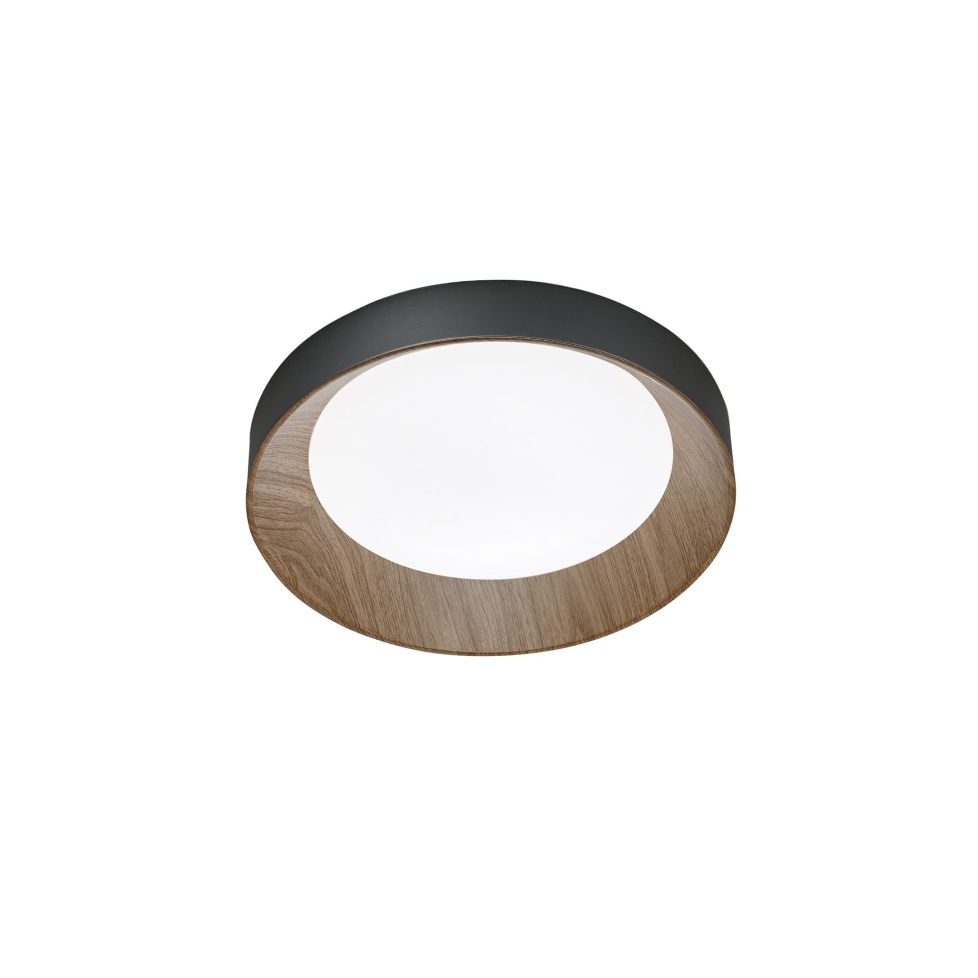 Plafoniera LED moderna da soffitto bianca o nera in simil legno 23W - 4