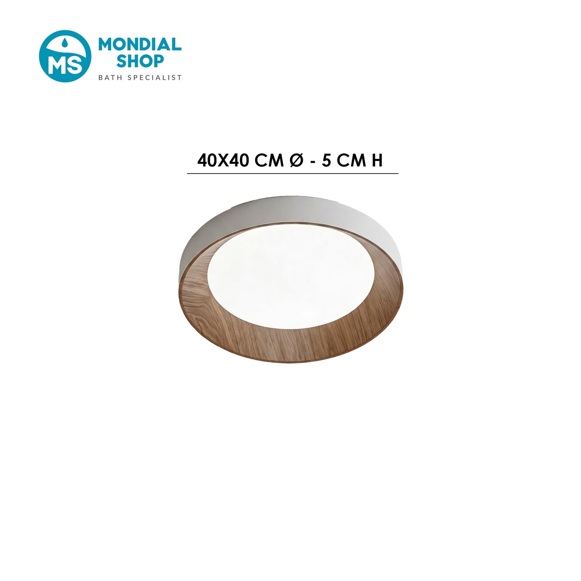 Plafoniera LED moderna da soffitto bianca o nera in simil legno 23W - 6