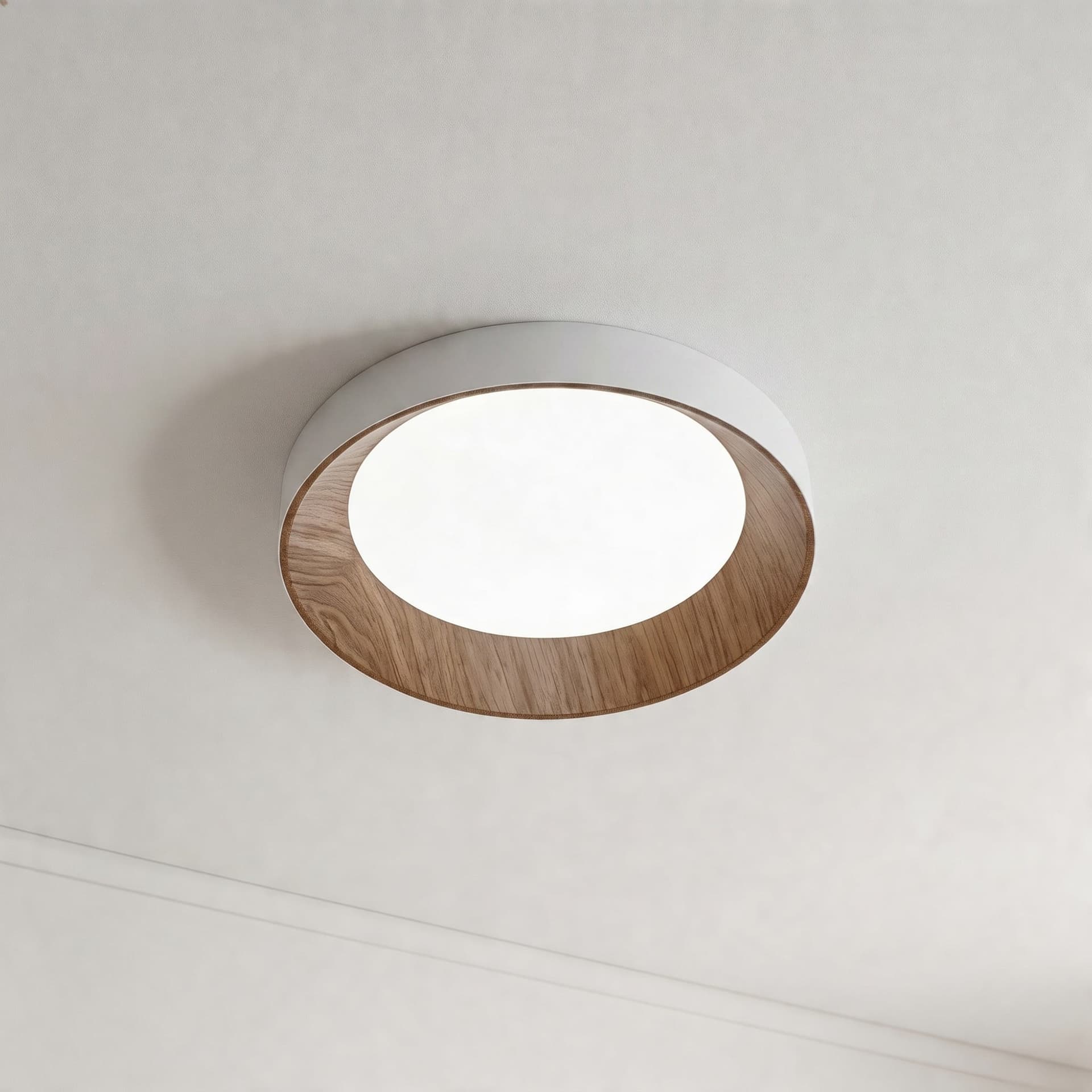 Plafoniera LED moderna da soffitto bianca o nera in simil legno 23W - 8